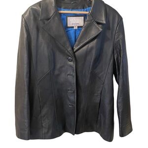 Wilsons Leather vintage 90’s Black Leather Button-Front Women's Jacket
